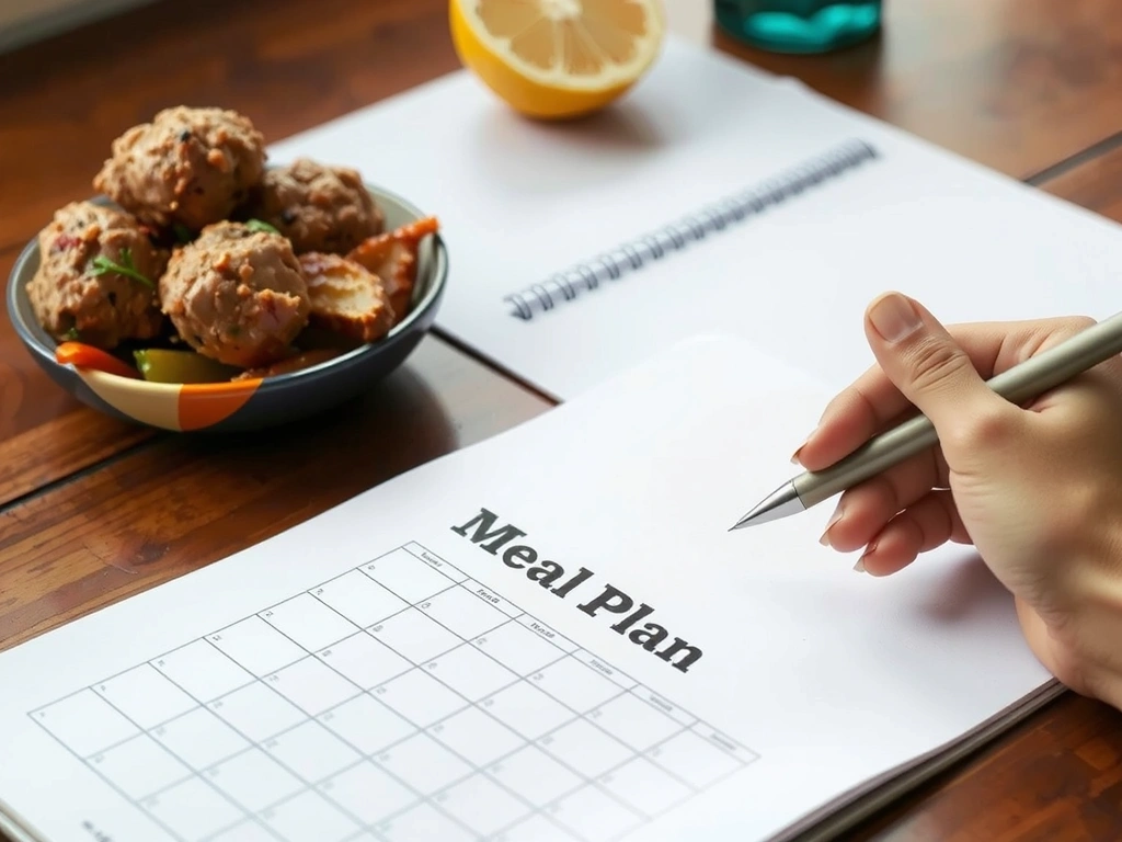 Ręcznie notowany plan diety